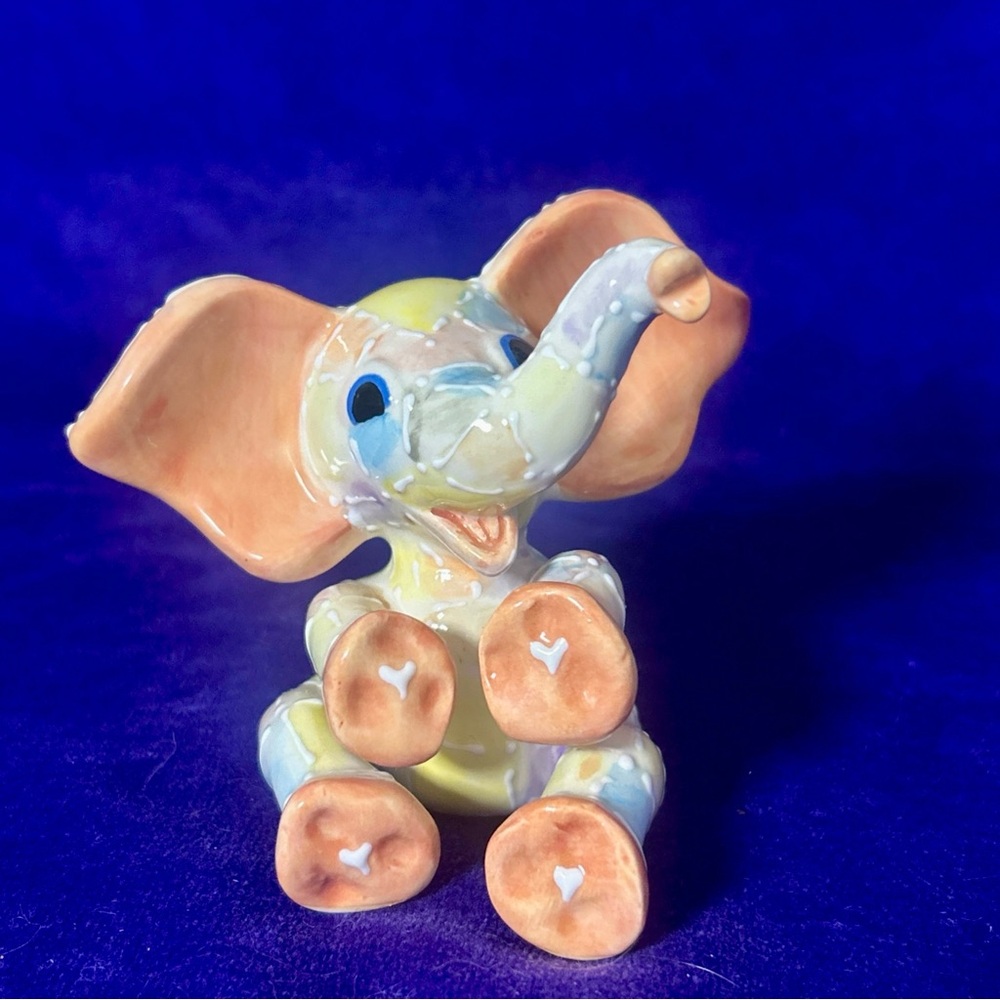 Koko Originals Elephant Figurine Athena Boulgarides 2002 4” Colorful